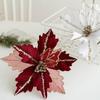 2Pcs/set Glitter Artificial Christmas Flowers Simulation Xmas Tree Ornaments  Christmas