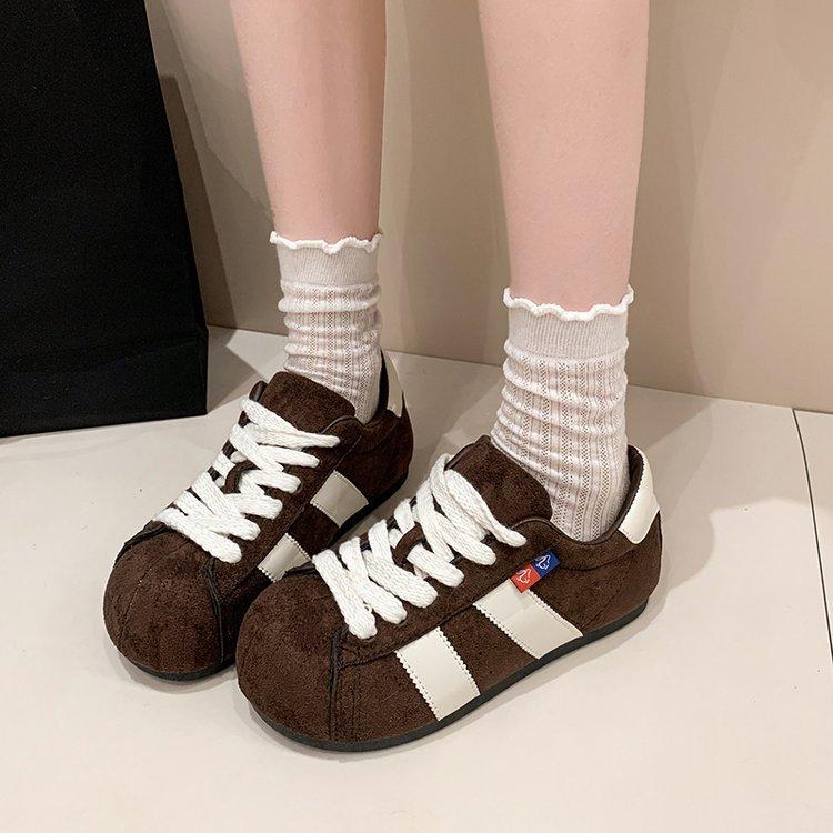 

[Yushilai] Genuine Kapibara bubble shoes for women s 2025 autumn new inner height-increasing moral training shoes sports shoes 40 кофейный