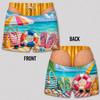 Mens Funny 3D Tropical Beach Sunset Swim Shorts Quick Dry Lightweight Summer Vacation Board Shorts Beachwear Party Gift