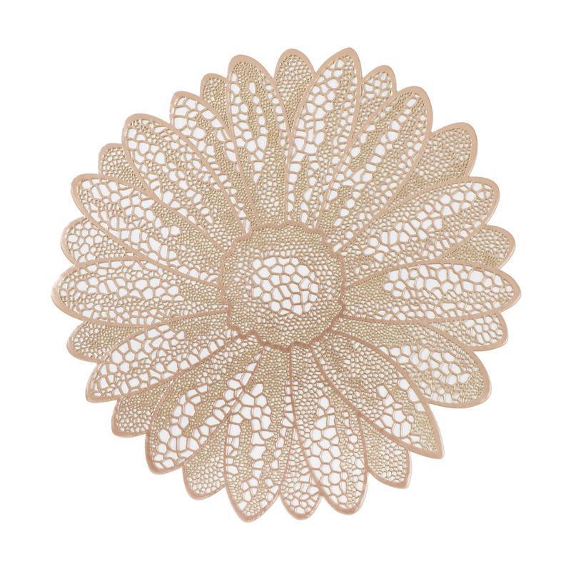 Sottopiatto Fiore di Loto Metallico Impermeabile Resistente al Calore Antiscivolo Per Tavolo da Pranzo Decorazione Matrimonio Festa