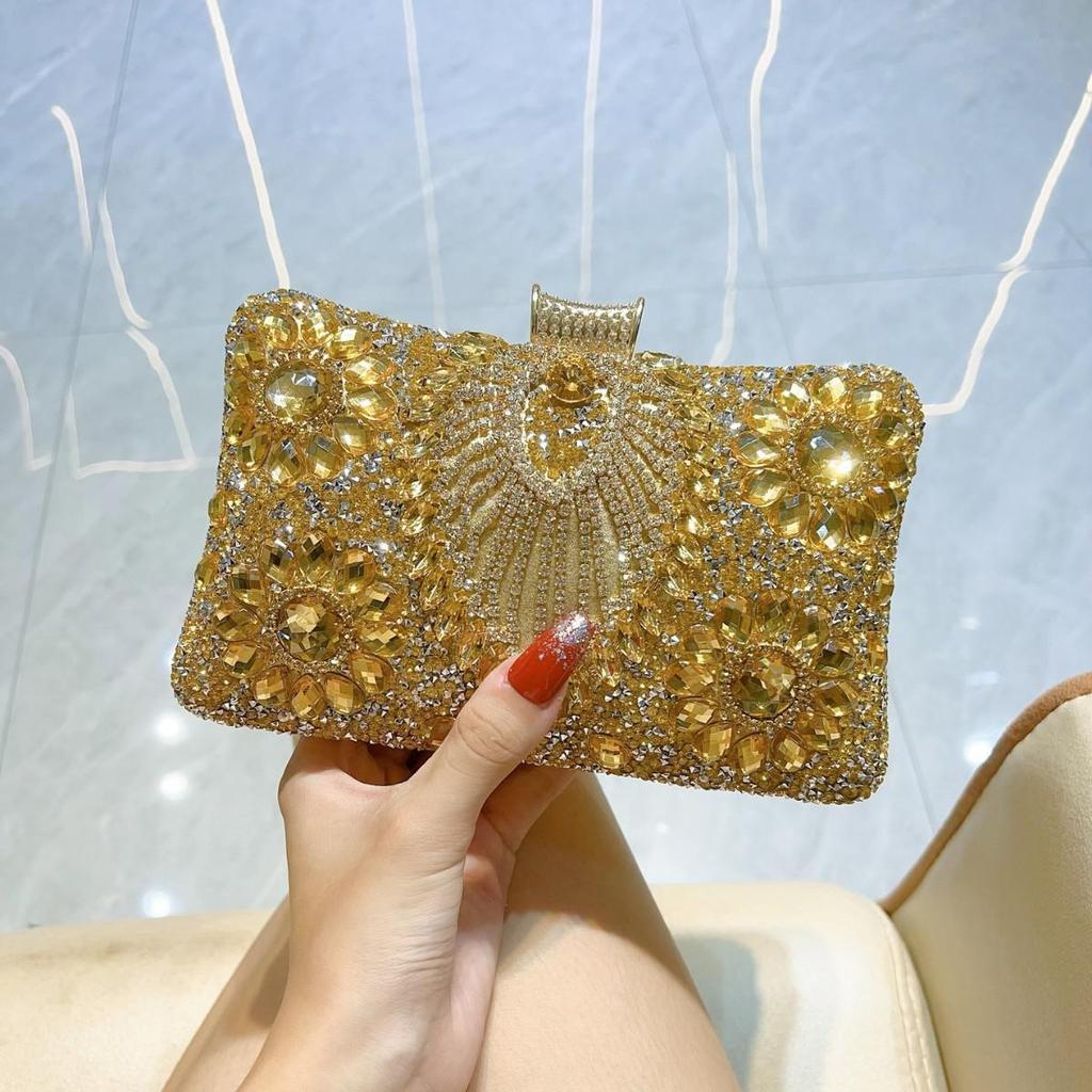 Heavy-duty Rhinestone Crossbody Evening Bag - Elegant Women's Clutch for Special Occasions
