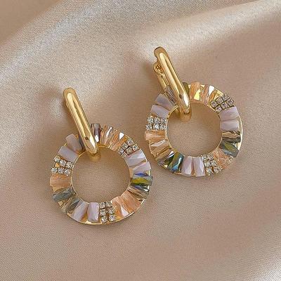 Vintage Zircon Hoop Earrings: European-American Style, Versatile High-End Fashion for Women