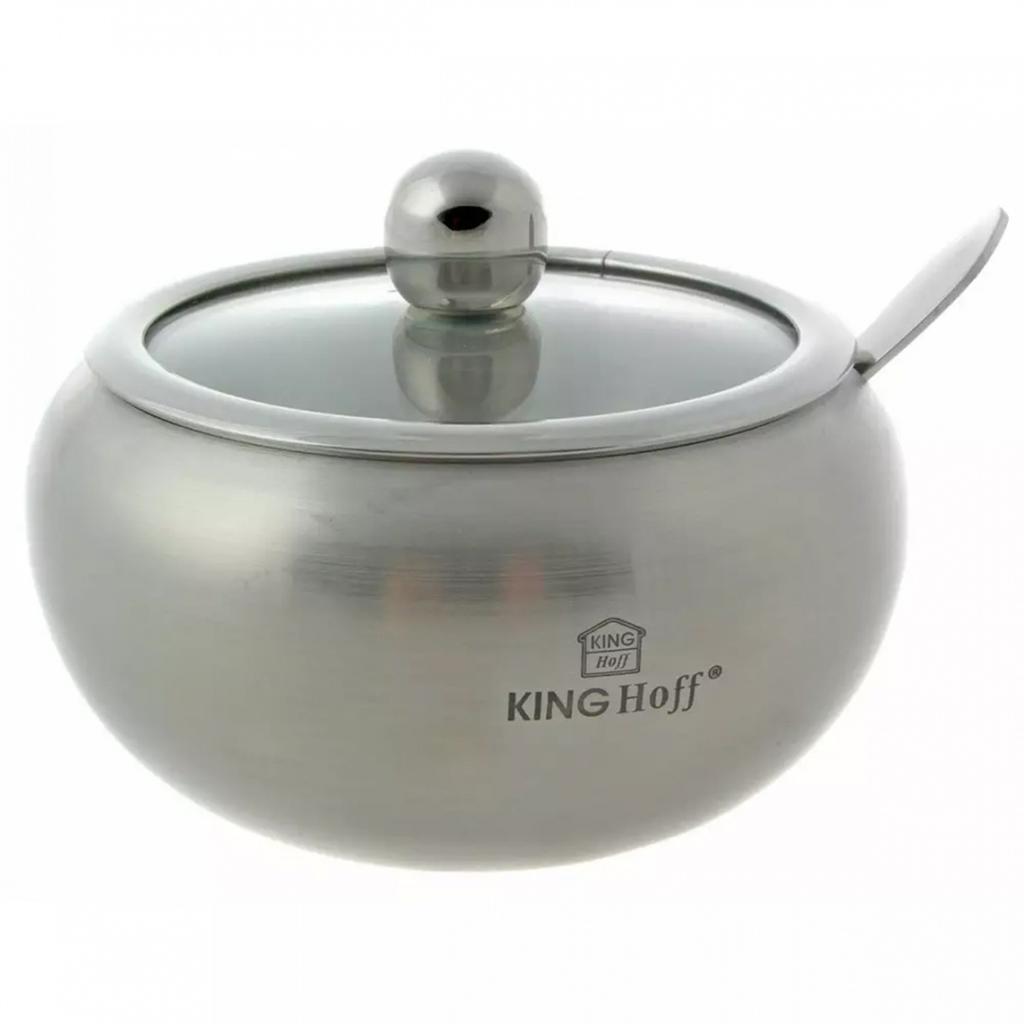 Kinghoff Kh-3732 Satin Steel Sugar Bowl With Spoon