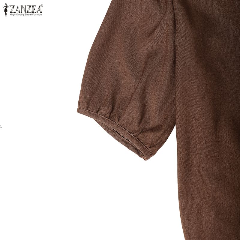 ZANZEA Kadın Kısa Kollu Bluz ve Pantolon Günlük İki Parça Takım Setleri