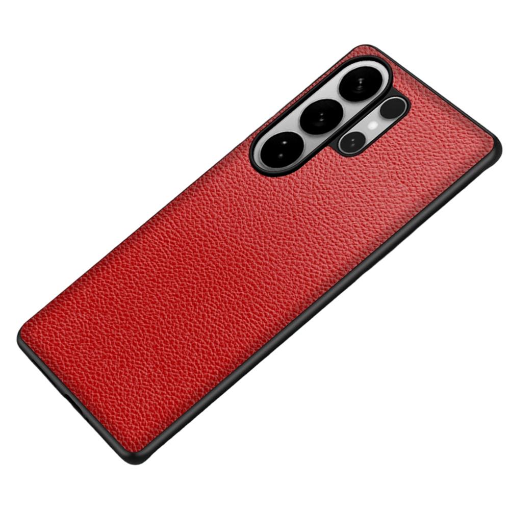 For Samsung Galaxy S24 Ultra Case Litchi Texture PU Leather Coated PC + TPU Protective Phone Back Cover