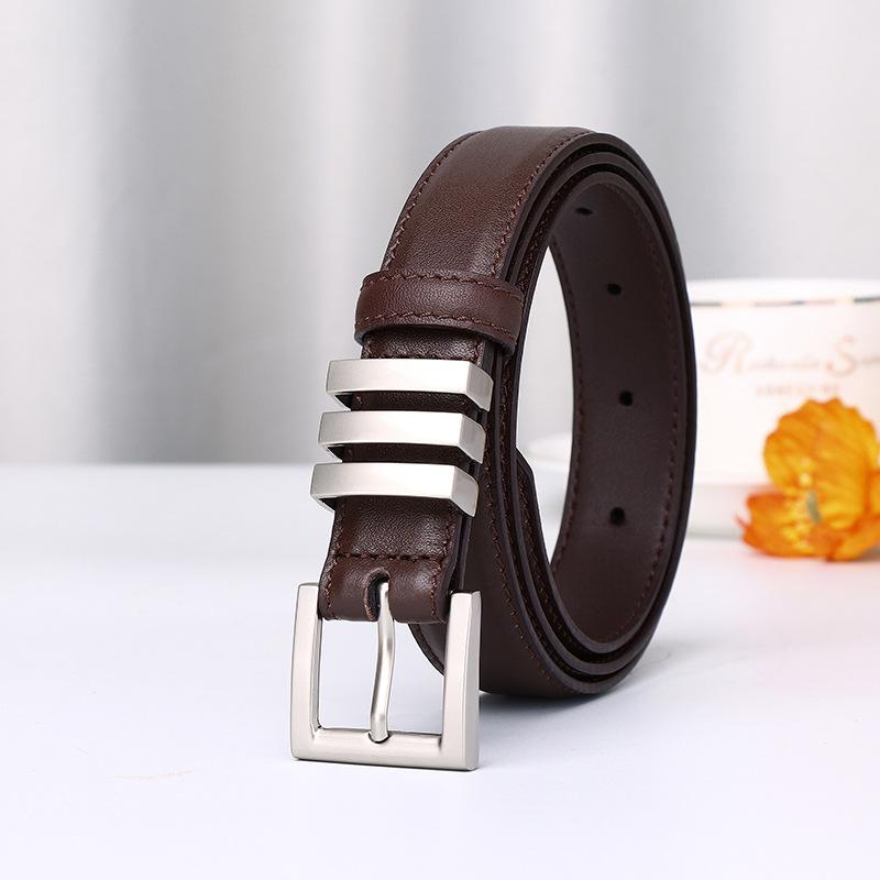 Women'S Leather Belt Women'S Korean Version Of Simple Fashion Trend Versatile Personality Pure Cowhide Pin Buckle Decorative Belt