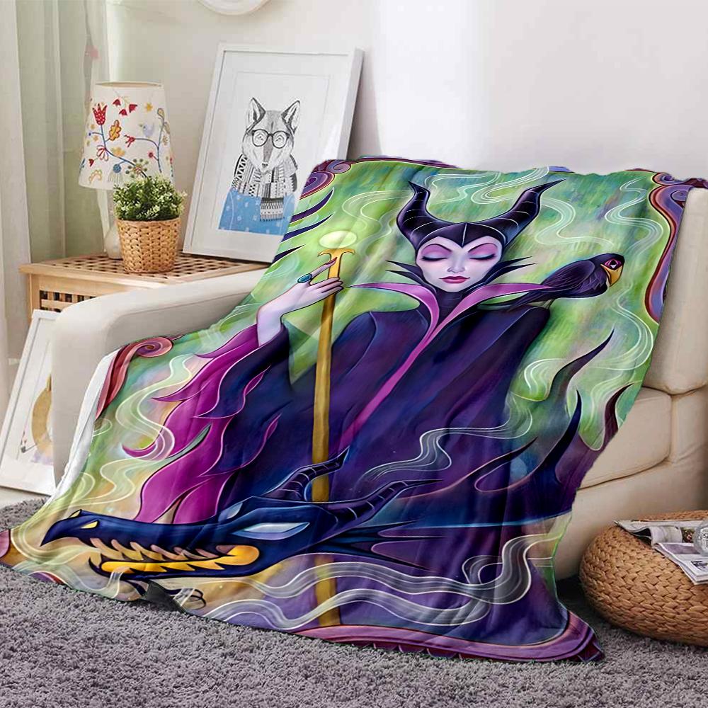 Maleficents Dark Magic Flannel blanket, soft and warm, suitable for beds and sofas, all seasons, portable travel blanket. 0730151
