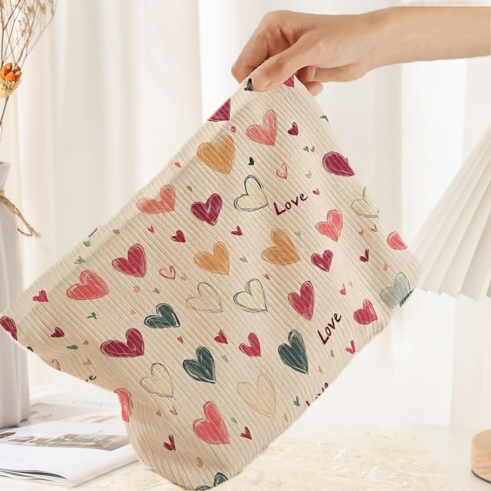 Letter Color Makeup Bag Corduroy Makeup Pouch Fashion Corduroy Storage Bag Purse