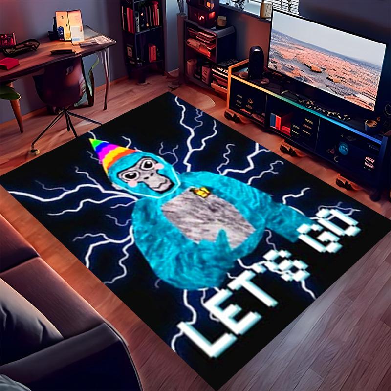 Gorilla Tag Printed Absorbent Washable Carpet, Non-Slip Bathroom Mats, Kitchen Rugs, Yoga Mat,Living Room Entrance, Camping Picnic Rugs