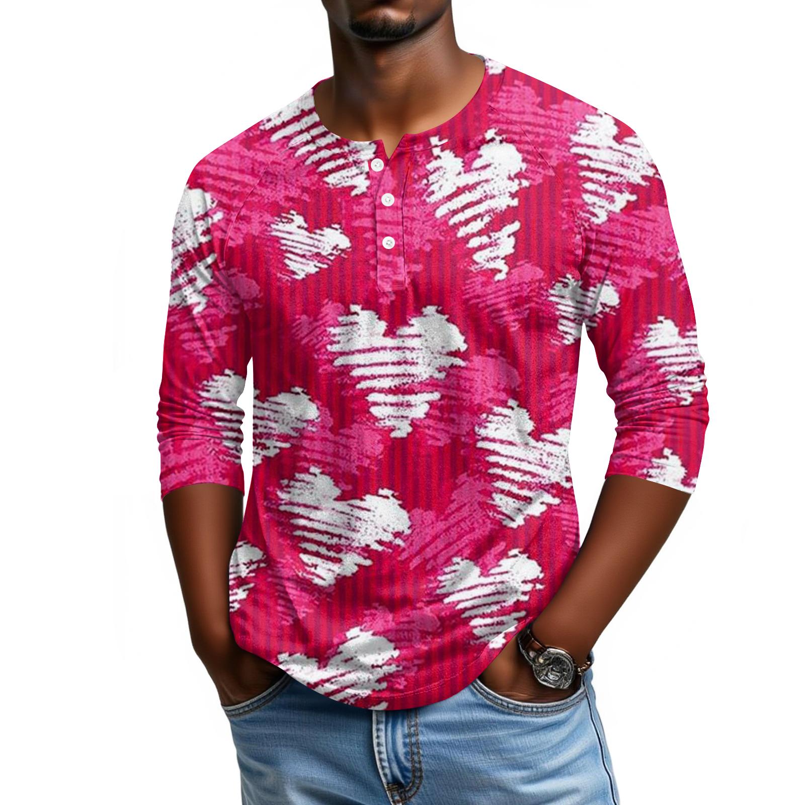 

Чоловічий топ з рукавом реглан три чверті XL кавун червоний колір