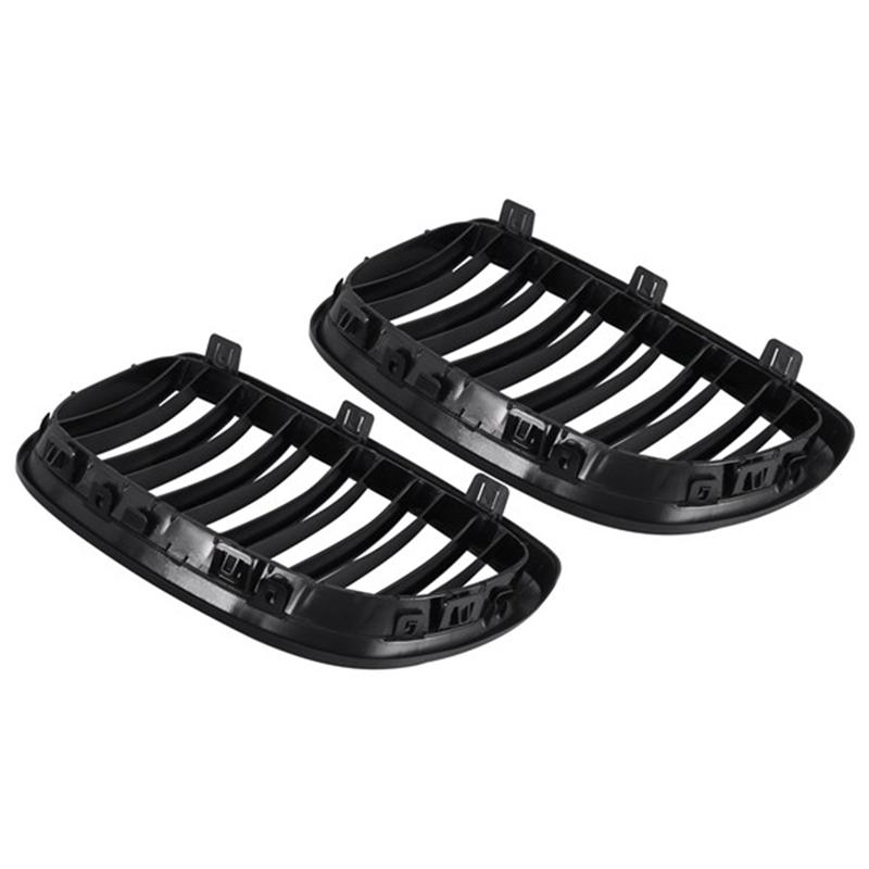 M63K-Front Bumper Kidney Twin F Sport Grille 2Pcs For BMW 3 Series E92 E93 M3 Two Doors 2006-2009 Bright Black