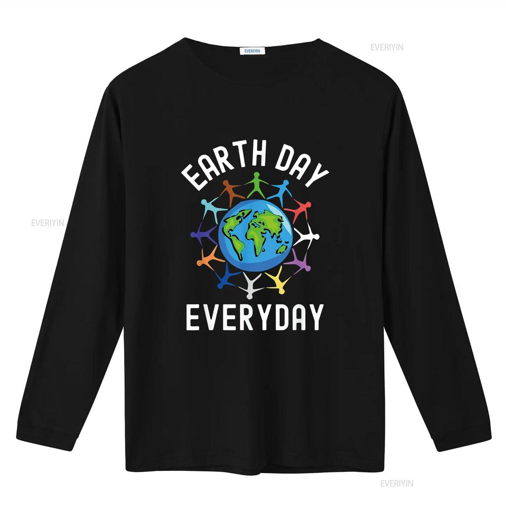 Womens Earth Day Everyday T Shirt Black 2XL Vintage Washed Homme Casual Comfortable Soft Streetwear Unisex Designer Clothes