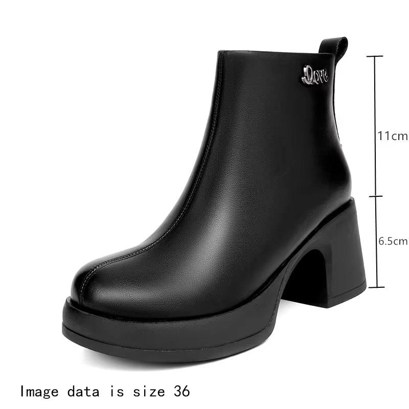 Fashion AIYUQI Women's Ankle Boots Genuine Leather 2025 New Natural Wool Warm Women's Winter Boots Platform Fashion Women's Ankle Boots