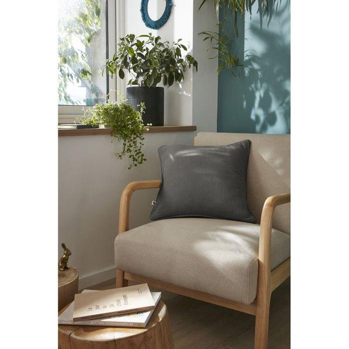 Coussin déhoussable avec passepoil "Gaïa" 45 x 45 cm "Gaze de Coton" l'Effet Papillon