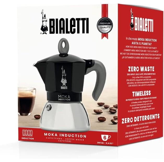Кофеварка Bialetti Moka, 6 чашек черный (0006936)