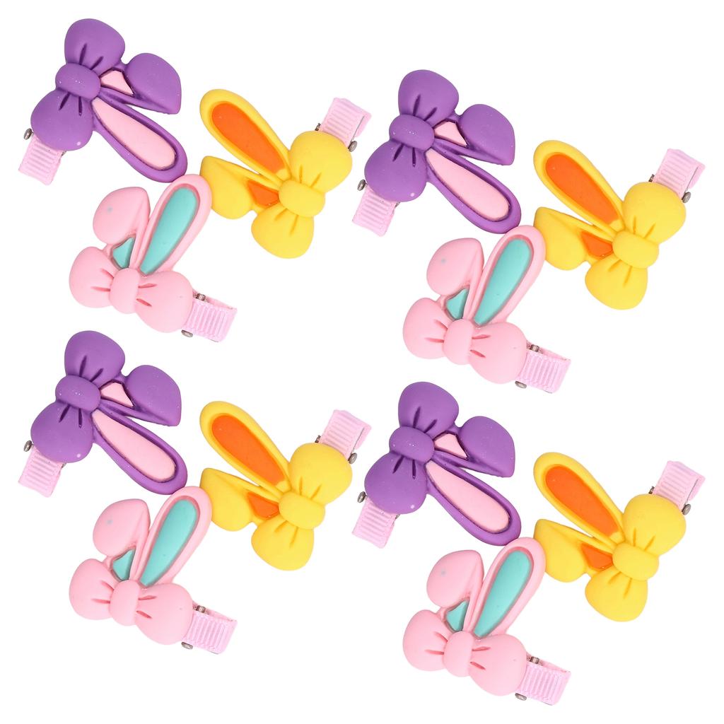 12pcs Pet Hair Clips Bunny Ear Design Resin Dog Grooming Hairpins for Long Haired Cats Puppies