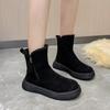 Snow boots women's winter new velvet thickened warm thick-soled cotton boots brown large cotton shoes