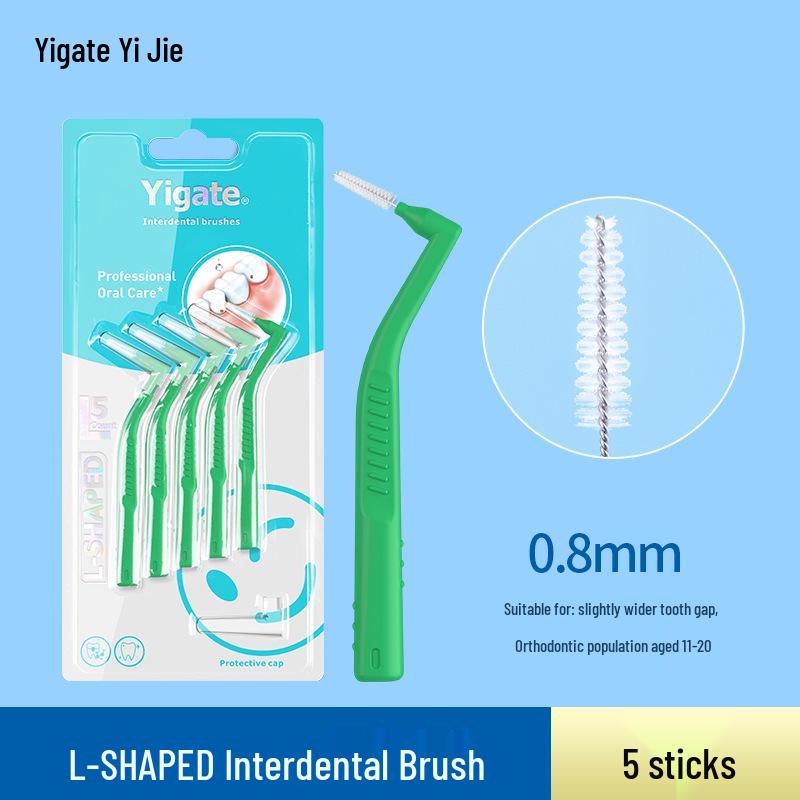 Yijie L-shaped Dental Floss & Interdental Brush - Super Fine Soft Bristles for Orthodontic Gap Cleaning