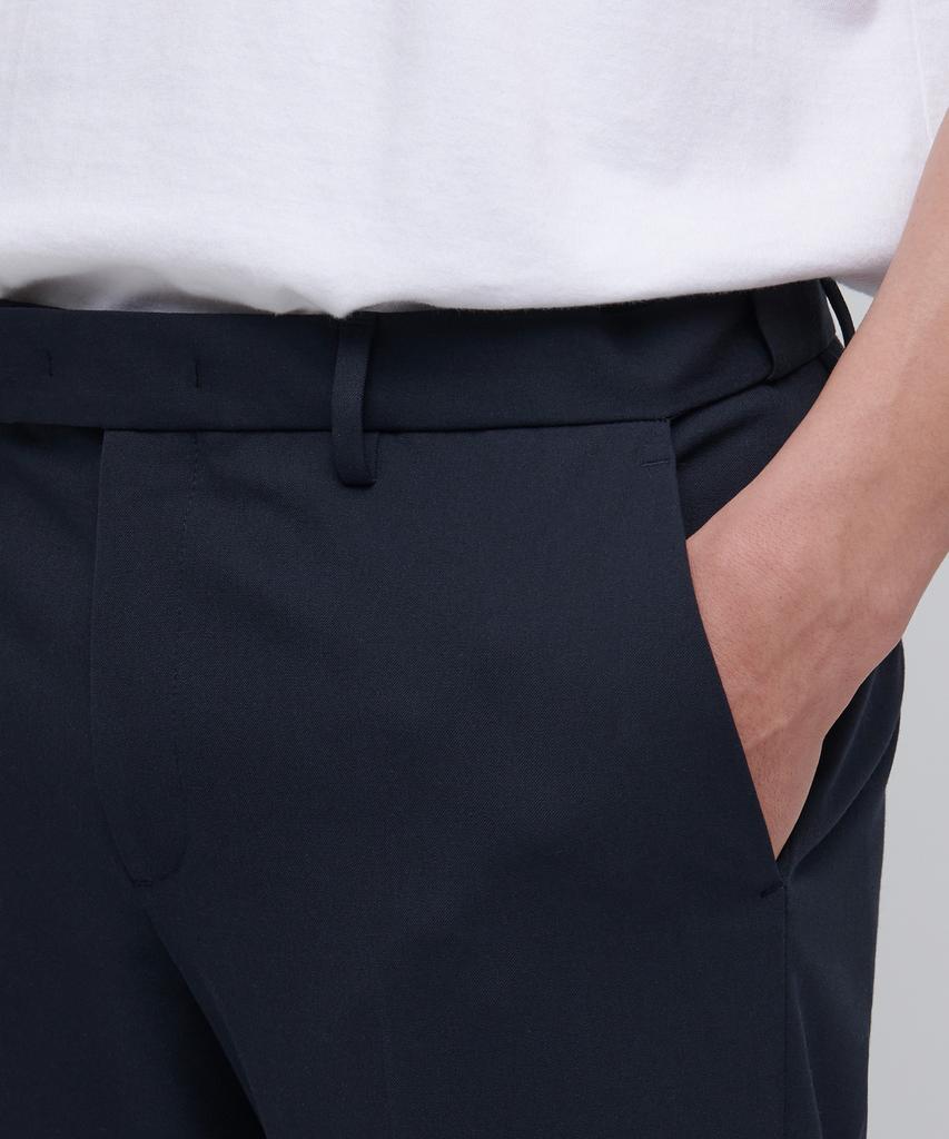 MUSINSA STANDARD Semi-Wide Slit Hidden Banding Slacks [Navy]