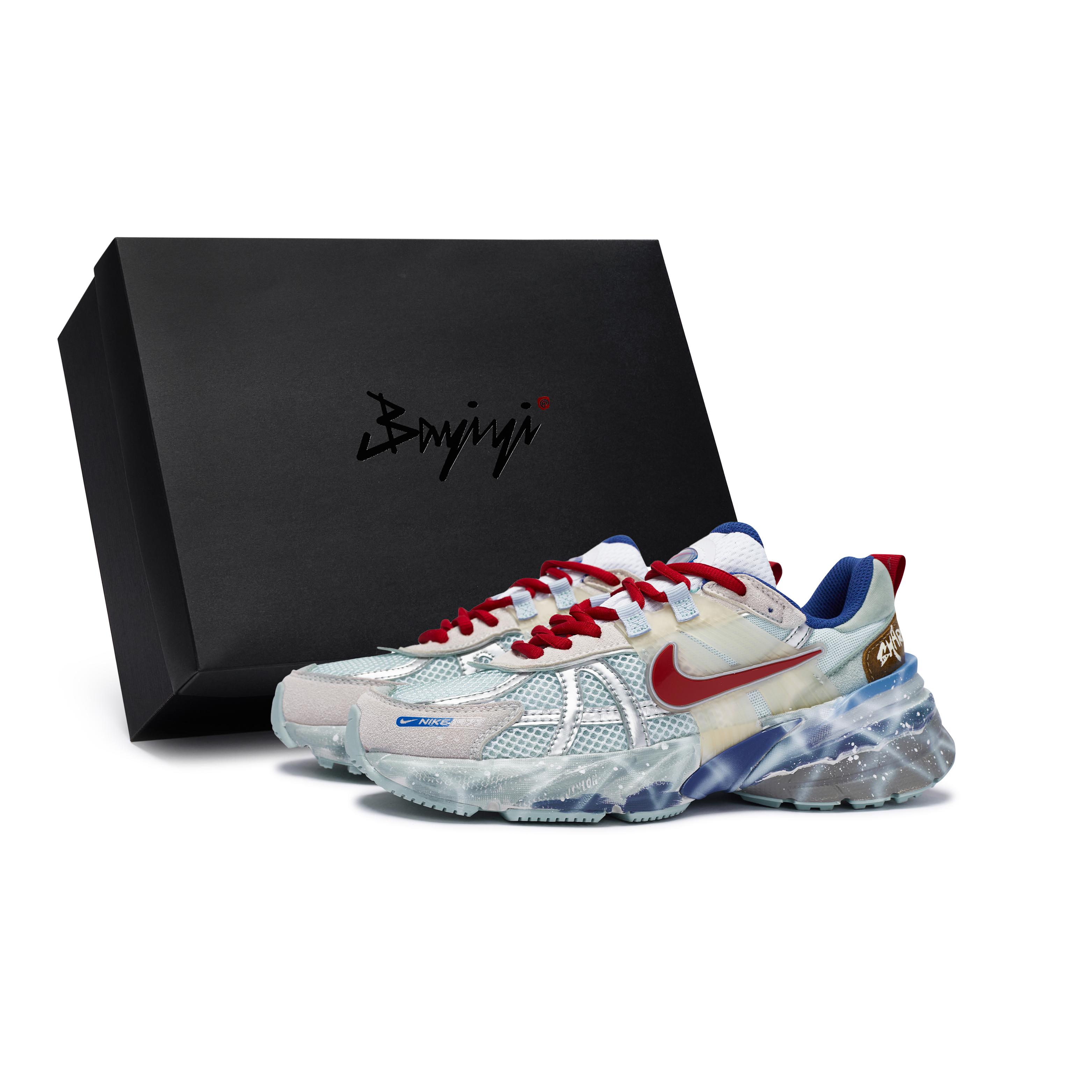 Scarpe da Corsa Nike V2K Run Resistenti all'Abrasione Traspiranti Basse Donna Blu HF5724-061(Team80-S-BOX) cm