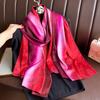 Women S Double Sided Printed Watercolor Long Scarf Thin Elegant Shawl
