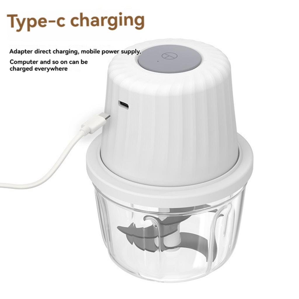 400ml Electric Garlic Chopper USB PS 6 Blades Garlic Beater Meat Grinders Portable Veggie Chopper Food Crusher Garlic Mincer