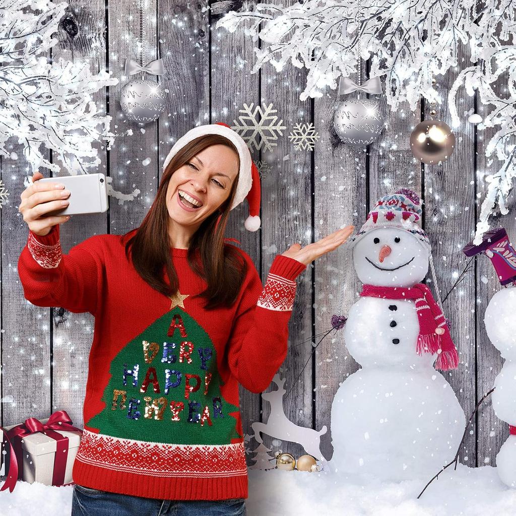 Blue Christmas background photography  winter snowman happy party  New Year props polyester background