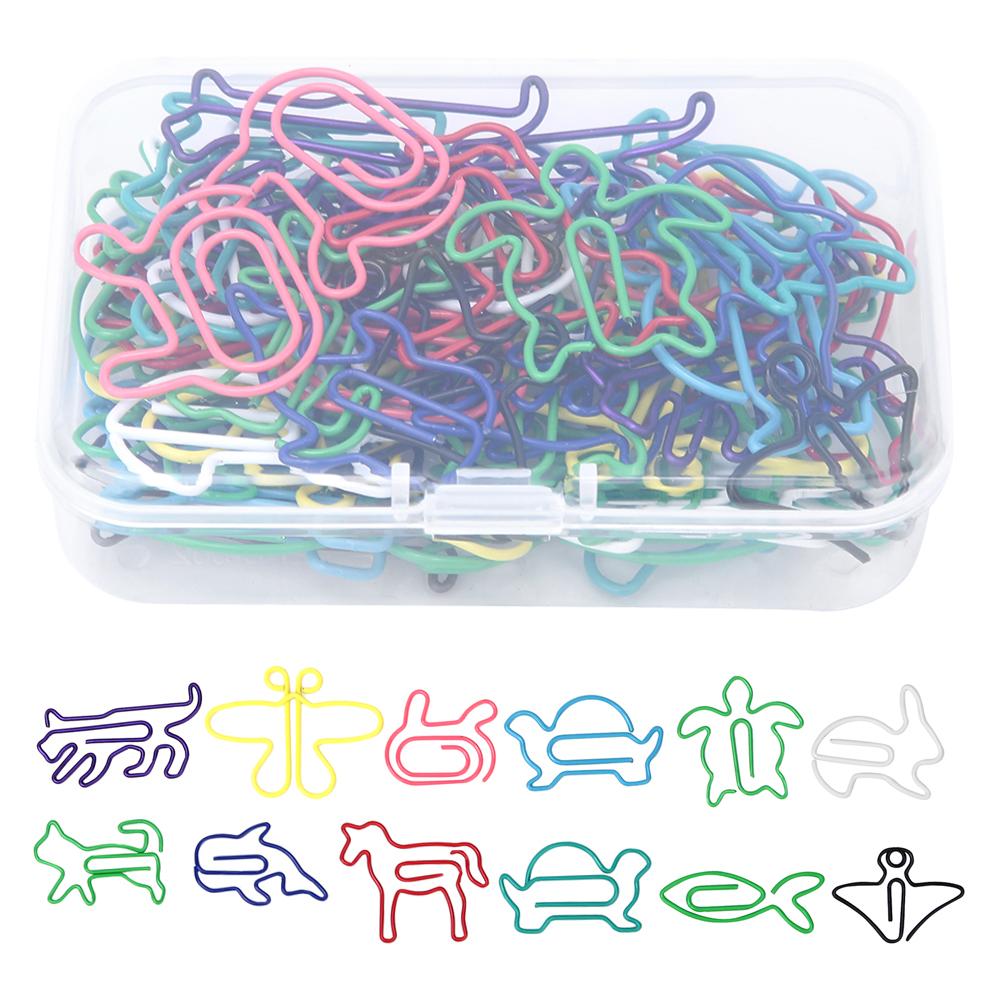 60pcs/box 12 Kinds Cute Animal Shaped Paper Clip Memo Note Clips School Office Supplies