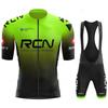 Set da ciclismo verde fluorescente Rcn Uniforme da mountain bike Maglia da ciclismo da uomo estiva Set Maglie da bici da strada Abbigliamento da bicicletta MTB