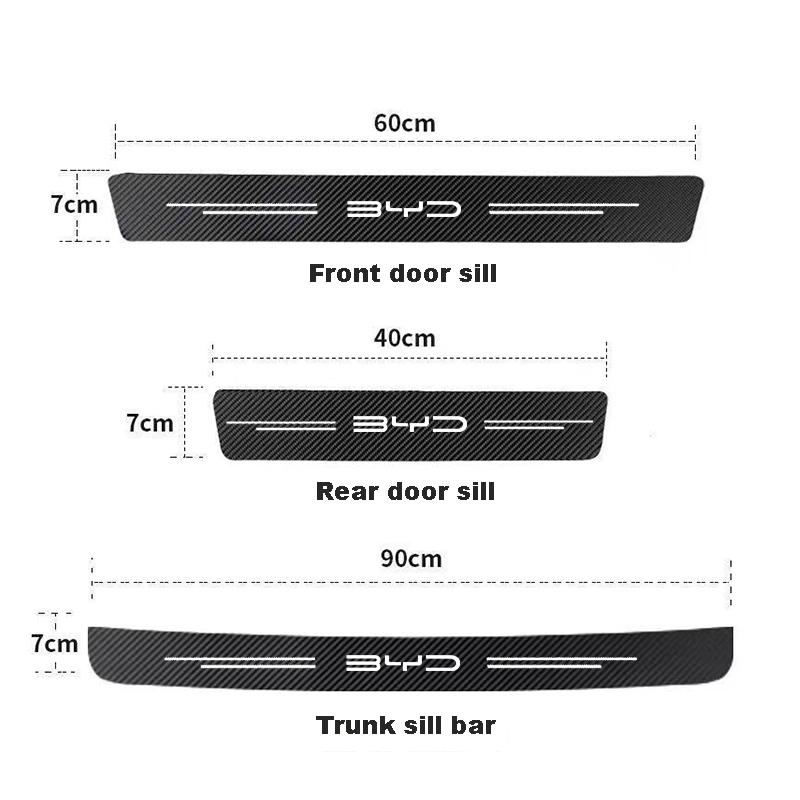 Car Door Threshold Sill Trunk Bumper Pedal Decal Stickers Cover For BYD M6 G3 G5 T3 13 F3 F0 S6 S7 E5 E6 L3 Tang Yuan Atto3 Song