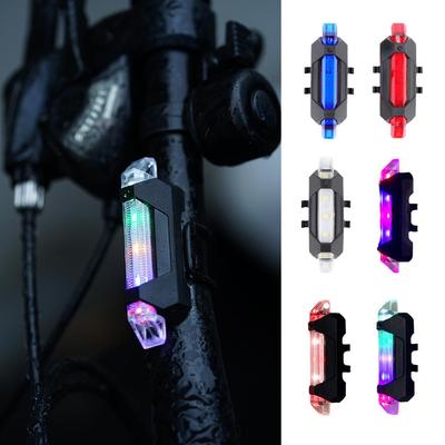 Bicycle Riding Tail Lights Red Blue Two-color USB LED Rechargeable Waterproof Taillights Outdoor Riding Safety Warning Lights