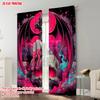 2pcs   Plane Printing Curtain Popular Cute Little Witch Polyester Fabric (without Rod) All Seasons Ldeal for Home & Office