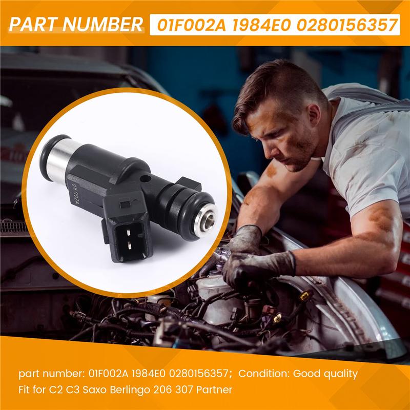 NEW-Fuel Injectors For Citroen C2 C3 Saxo Xsara Berlingo 206 307 1007 Partner 1.4 01F002A 1984E0 0280156357