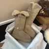 Soft leather version~ Two wear snow boots for women 2025 new winter thick-soled velvet thickened boots warm snow cotton