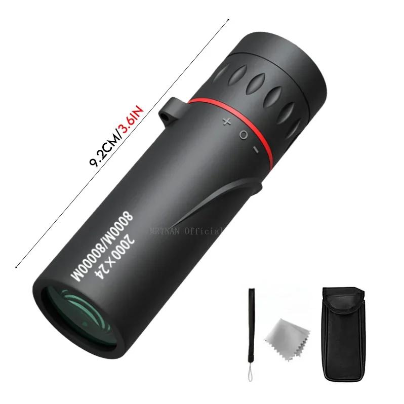 2000x24 Monocular Telescope Outdoor Mini Portable Zoom Telescope Phone Telescope Clip Tripod Camping Birdwatching Telescopes