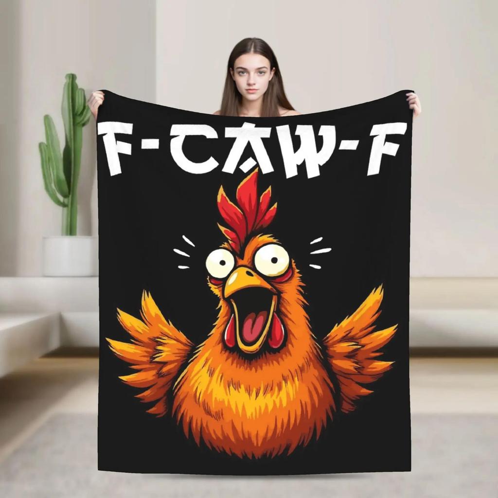 FCAWF Rooster Chef I Am Cooking Plush Blanket Flannel Throw for Couch Bed Soft Quality Bedspread Gift