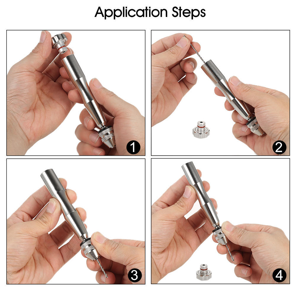 0.3 3.5mm Mini Hand Drill Set with 10pcs High Speed Steel Twist Drill Bit Set High Quality Drill Bit Holder Hand Drill