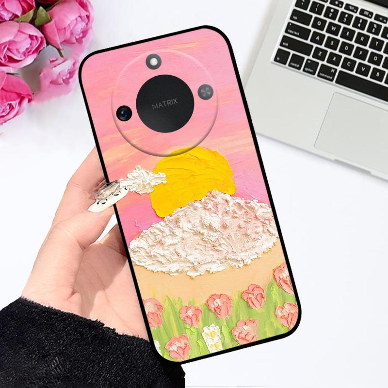 Case For Honor X9c Smart 5G Soft Silicone TPU Phone Cover For Huawei Honor X60 Protective Fundas Bumper Cartoon Color Painted