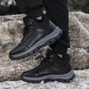Pánské kožené boty Zimní plyšové teplé platformové tréninkové boty Protiskluzné kotníkové boty
