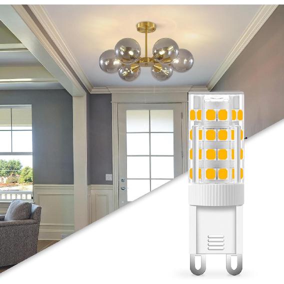 KCO Lighting G9 LED Light Bulb 3000K Warm White Non Dimmable G9 Light Bulb 7W Chandelier G9 LED Light Bulbs Bi Pin Base 360°Beam Angle (6-Pack)