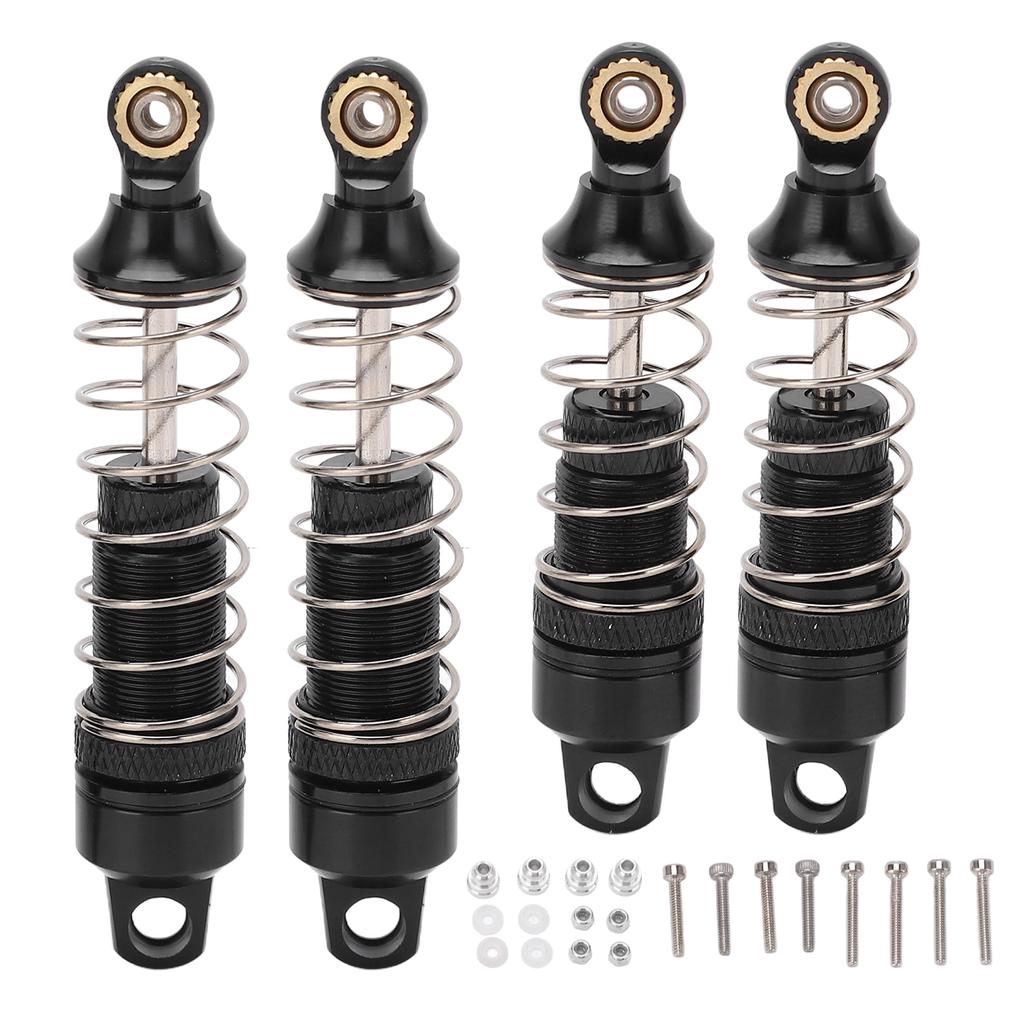 4pcs Shock Absorber Aluminum Alloy RC Spring Damper Set for Losi Mini T 2.0 2WD 118 TruckBlack