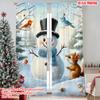 2pcs 2D Flat Printing Merry Christmas Popular Curtain Winter Snowman Machine Washable Polyester Without Electricity Holiday
