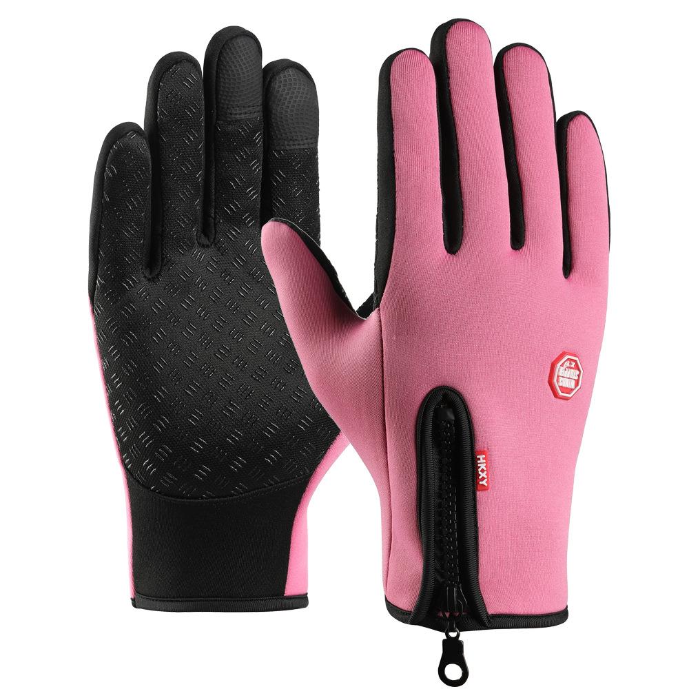 Outdoor Cycling Gloves for Spring and Autumn Men and Women Warm Plus Velvet Waterproof All-finger Fitness Cycling Touch Screen Gloves for Winter