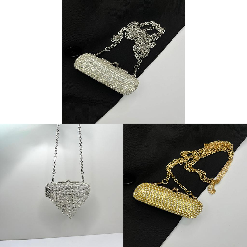 Water Diamond Mini Box Bag With Lock For Evening Outfits