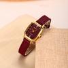 Retro College-Style Korean Fashion Casual Leather Belt Quartz Movement Watch Suitable for Daily Wear