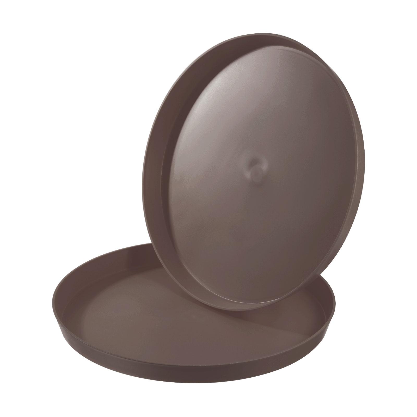 

14-дюймовые ресторанные подносы для сервировки, 2 шт. круглый нескользящий поднос для обслуживания еды, многоразовый пластиковый поднос для сервировки фаст-фуда для бара коричневый