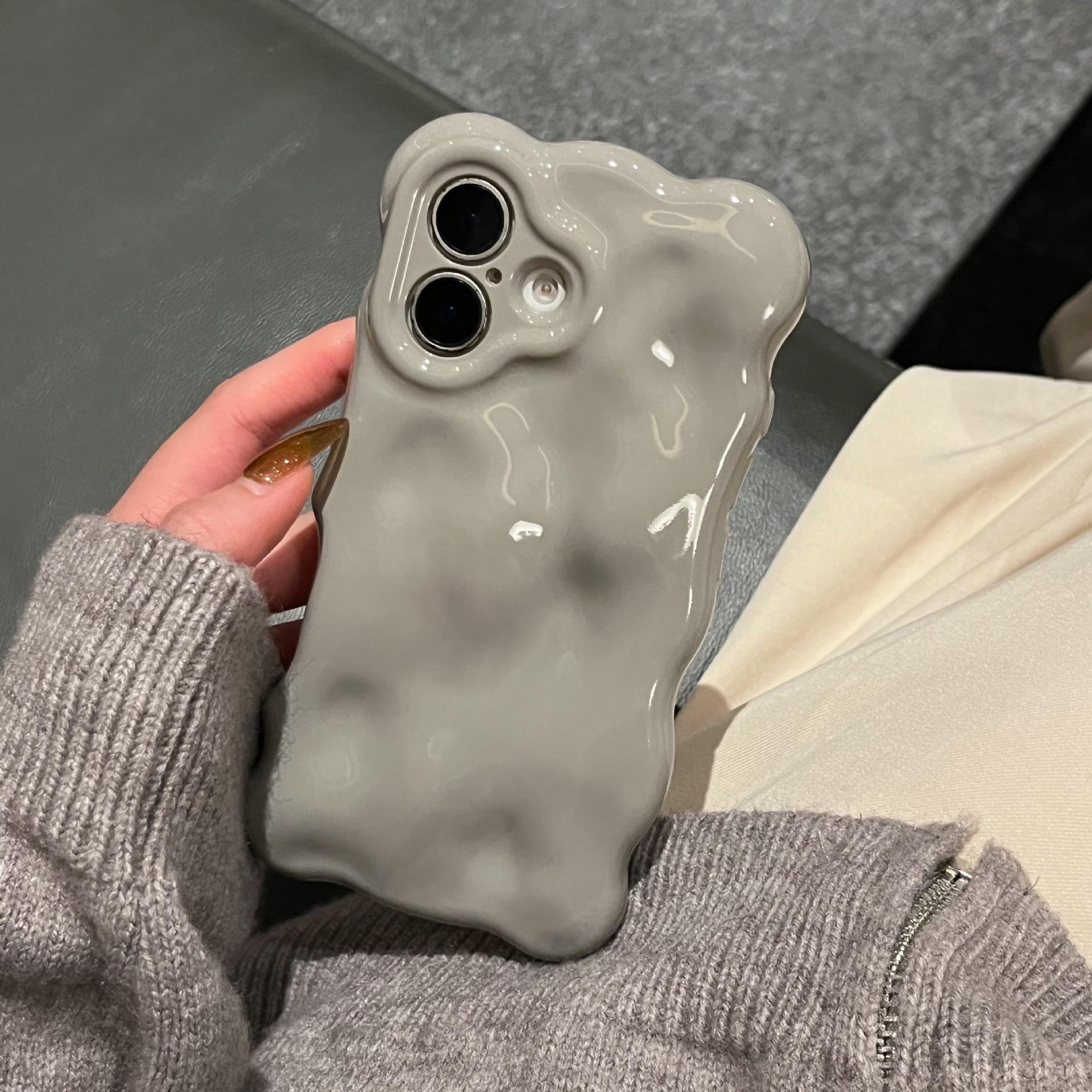 

Мінімалістичний сірий чохол-пухир для Apple 16 iPhone 17 Pro Max Преміальне відчуття 15/14 М який 17air(without Packaging