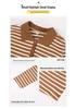 Women's Striped Long Sleeve Pure Cotton Polo T-shirt - Versatile, Loose Fit for Spring/Autumn 2026