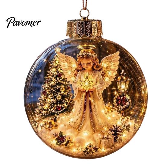 Durable Holiday Party Supplies Glowing Christmas Story Ornament, Mini Scene in Ball, Light Up Hanging Decorations for Garden Clear Plastic Ball