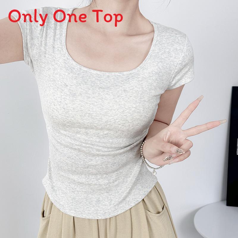 Cotton Short Sleeve T Shirt For Women With Pleated Design For Spring Summer Casual Wear